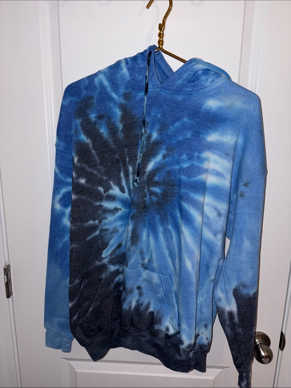 Blue Tie-Dye Hoodie Sweatshirt